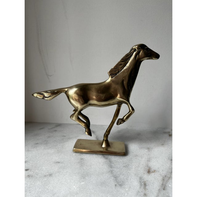 Brass Vintage Running Horse Figurine For Sale In Greensboro - Image 6 of 12