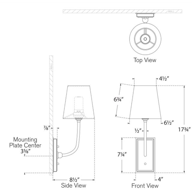 Thomas O'Brien for Visual Comfort Signature Hulton 17" Cordless Single Sconce in Polished Nickel with Linen Shade For Sale - Image 12 of 14