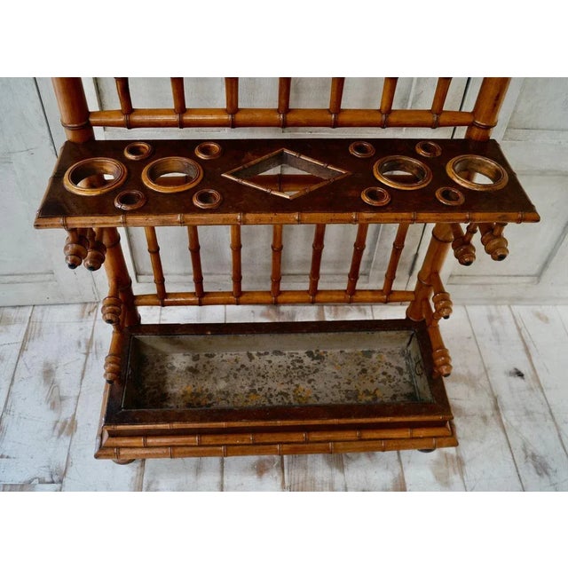 French Victorian Faux Bamboo Hall Stand For Sale - Image 3 of 16