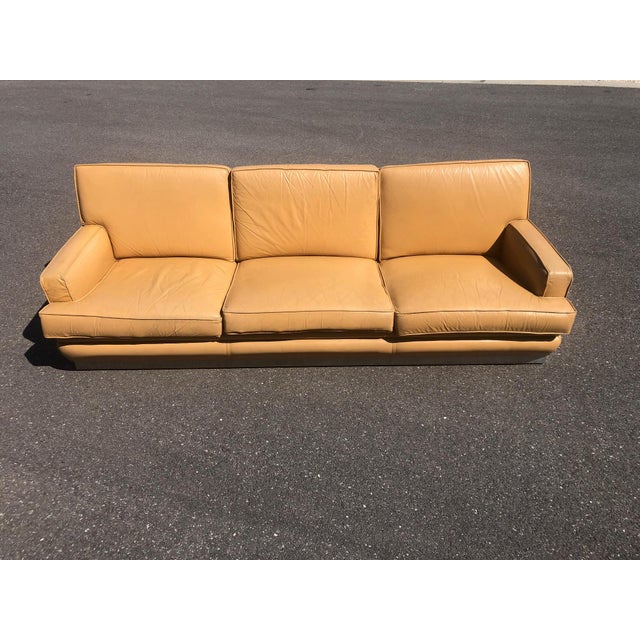 Leather and Brushed Steel Sofa attributed to Jacques Charpentier for Roche Bobois, 1970s For Sale - Image 4 of 11