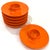 1970's Rosti Denmark Orange Melamine Egg Cups by Bjorn Christensen Set of Six For Sale - Image 4 of 8
