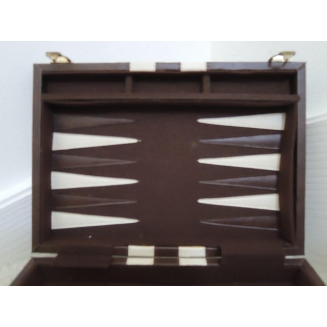 Backgammon Board Game in Leatherette Briefcase, 1970s For Sale - Image 4 of 12