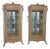 Pair French Style Gold Wash Corner China Cabinets For Sale