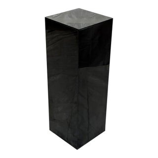 Charles Hollis Jones Signed 1978 Smoked Lucite Pedestal Display Column For Sale