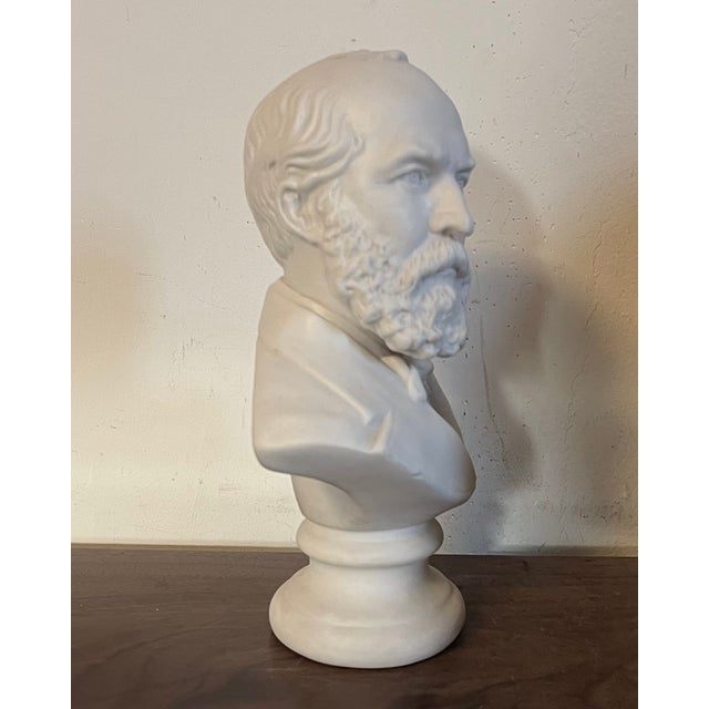 Antique 19th century English parian bisque portrait bust of President James Garfield. James Abram Garfield (November 19,...
