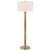 Thomas O'Brien by Visual Comfort Signature Longacre Floor Lamp in Hand-Rubbed Antique Brass with Linen Shade For Sale