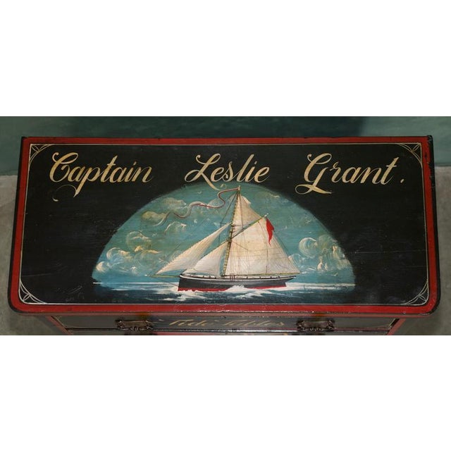 Brown Antique Chest of Drawers with Hand-Painted Nautical Ships, Bristol, United Kingdom, 1892 For Sale - Image 8 of 18