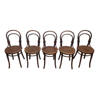 Vintage Bistro Chairs, 1920s, Set of 5 For Sale