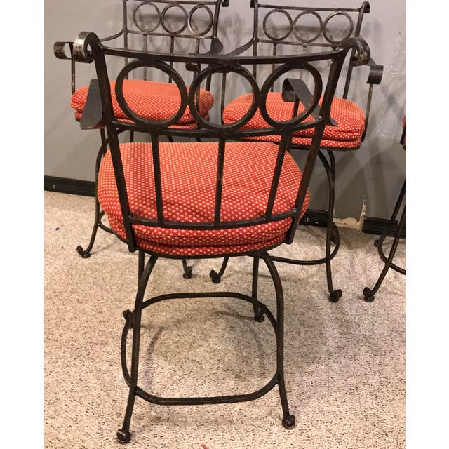 Vintage Wrought Iron Bar Stools Set of 4 Chairish