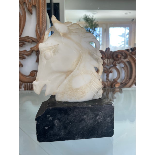 Late 20th Century Italian Marble Stone Horse Head Sculpture For Sale - Image 4 of 10