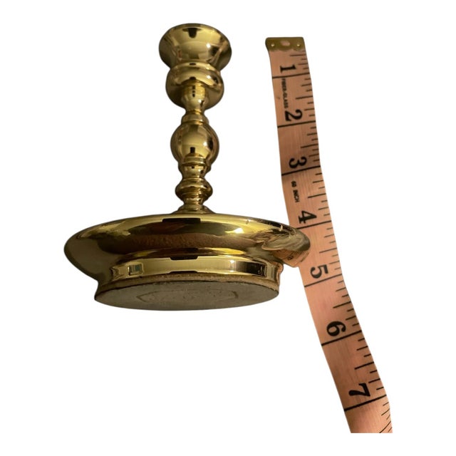 Vintage Baldwin Brass Single Candlestick Holder 5" For Sale - Image 4 of 4