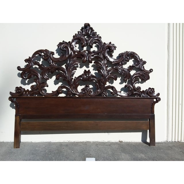 Mid 20th Century Italian Carved Wood King Size Headboard Chairish