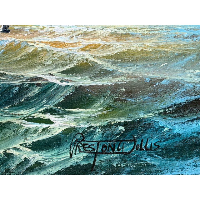 Late 20th Century Preston Willis - Original Marine Oil Painting Tall Ship Nautical Seascape For Sale In Jacksonville, FL - Image 6 of 7