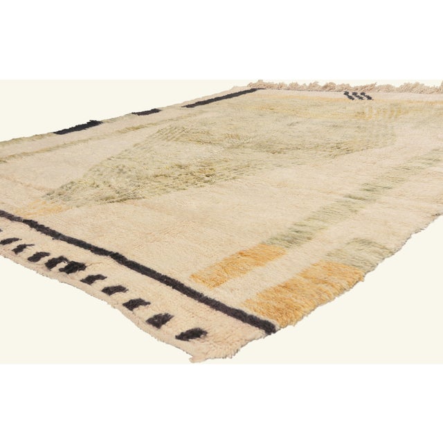 22099 Contemporary Beni Mrirt Moroccan Rug, 07'01 x 09'00. The Quiet Sanctuary: A Beni Mrirt Moroccan Masterpiece of...