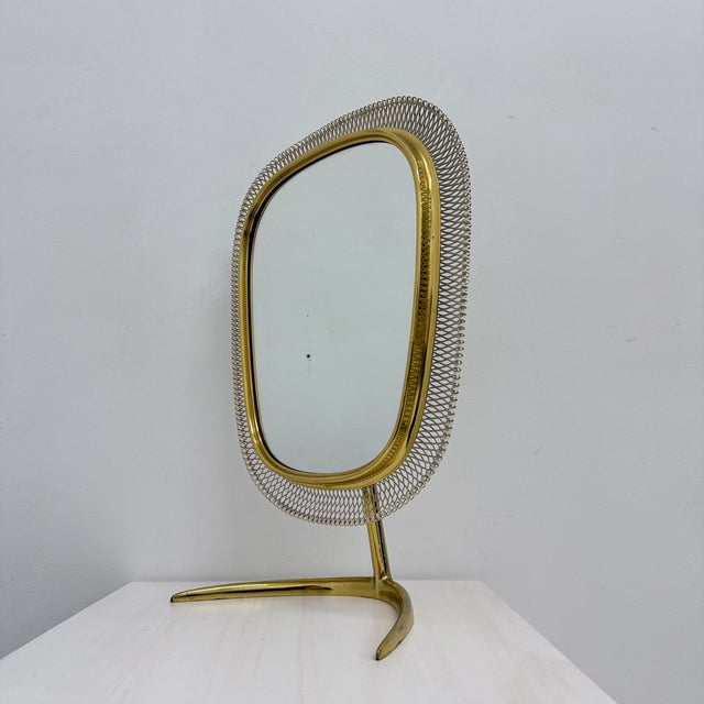 Mid-Century Brass Vanity Table Mirror from Vereinigte Werkstätten, Germany, 1950s For Sale - Image 4 of 18