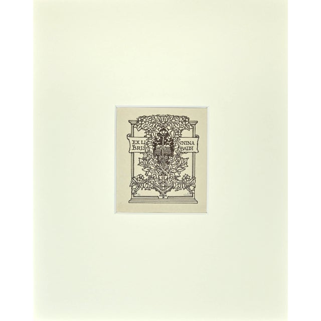 Modern Giulio Cesari, Ex Libris Giorgio Balbi, Woodcut, Mid-20th Century For Sale - Image 3 of 3