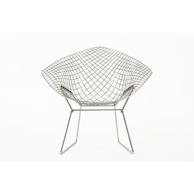 Mid Century Modern Silver Diamond Wire Lounge Chairs by Harry Bertoia for Knoll For Sale In Detroit - Image 6 of 13