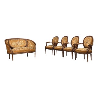 Louis XVI Style, Salon Suite, Tapestry, Walnut, France, 20th C. For Sale