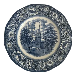 1970s English Staffordshire Liberty Blue Decorative Plate
