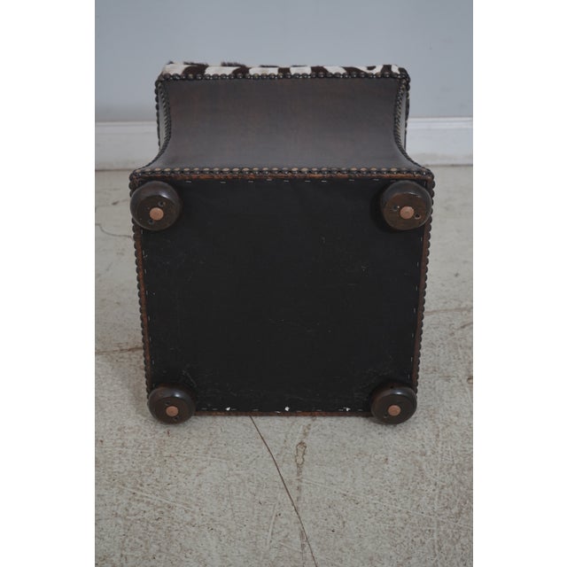 Pair Modern Design Zebra Print Hide Ottoman or Stools For Sale - Image 11 of 11