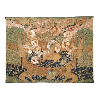 Les Cerfs Ailes Silkscreen Tapestry - 145 X 194 Cm (4'9" X 6'4") - Requires Rod Size 5 For Sale