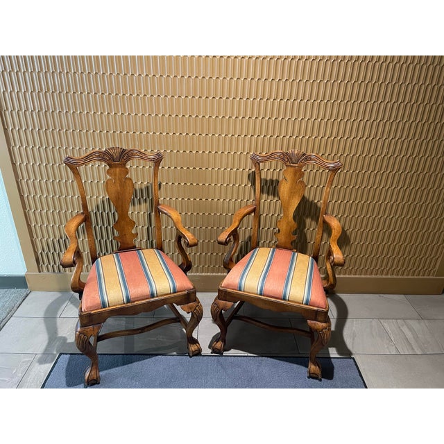 Late 20th Century 1970s Vintage Chippendale Style Armchairs (Sourced by Swimmer Cole Martinez Curtis) - A Pair For Sale - Image 5 of 12