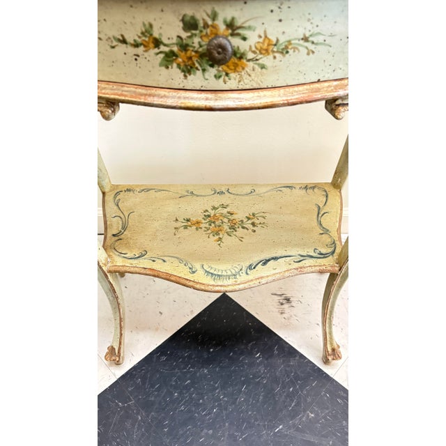 Early 20th Century Early 20th Century Venetian Hand-Painted Side Table - Louis XV Style For Sale - Image 5 of 11