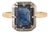 2.28 Carat Sapphire Georgian Style Black Rodium Solitaire Ring Size 5.5 in 18k Solid Gold For Sale