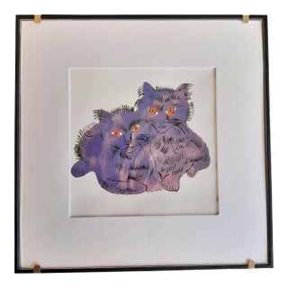 Andy Warhol Two Purple Cats Print For Sale