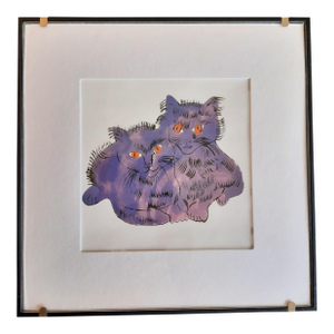 Andy Warhol Two Purple Cats Print