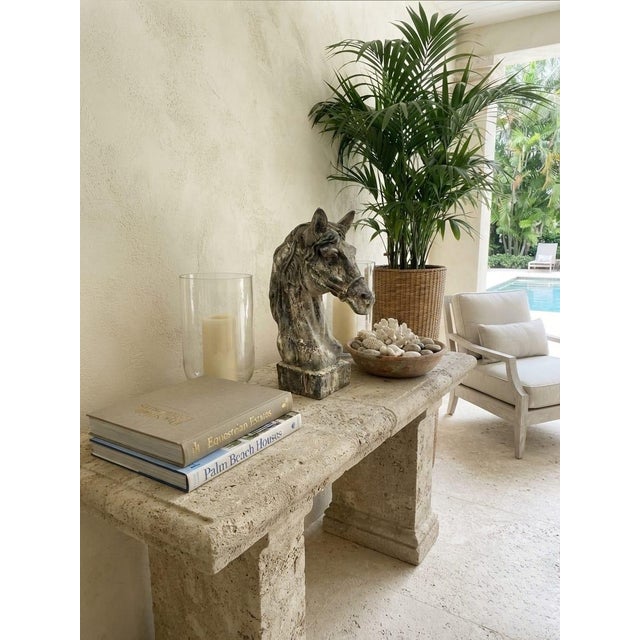 Antique Vintage Cast Iron Horse Head Bust Sculpture – Heavy Equestrian Garden & Entryway Statue For Sale - Image 9 of 12