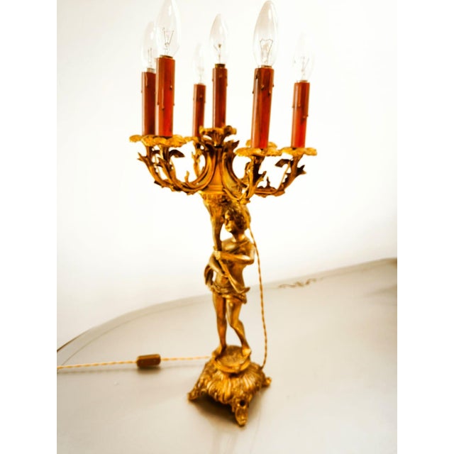 Bronze Putto Lamp with Six Lights For Sale - Image 6 of 18