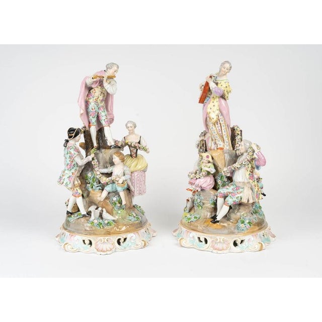 Light Yellow 19th Century Napoleon III Porcelain Figurines from Meissen For Sale - Image 8 of 13