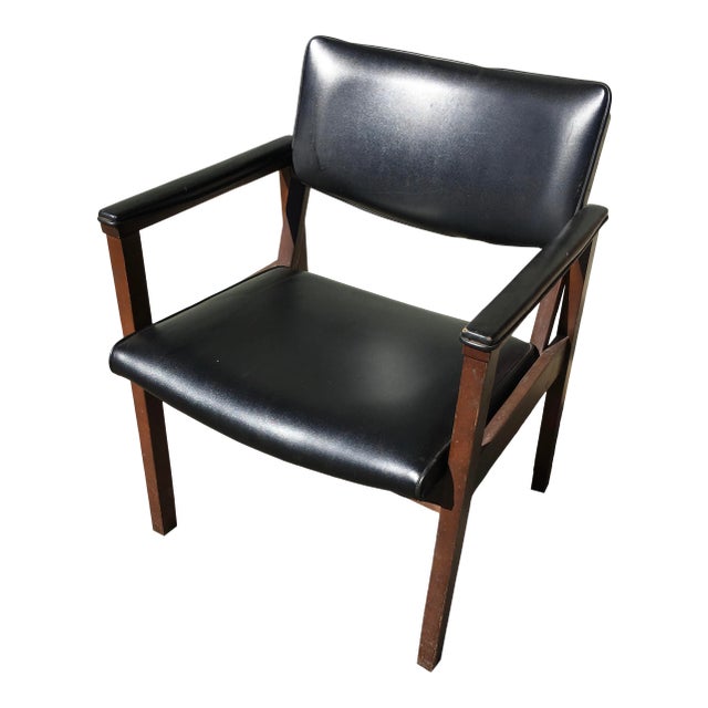Mid 20th Century Boling Chair Company Faux Leather Arm Chair For Sale