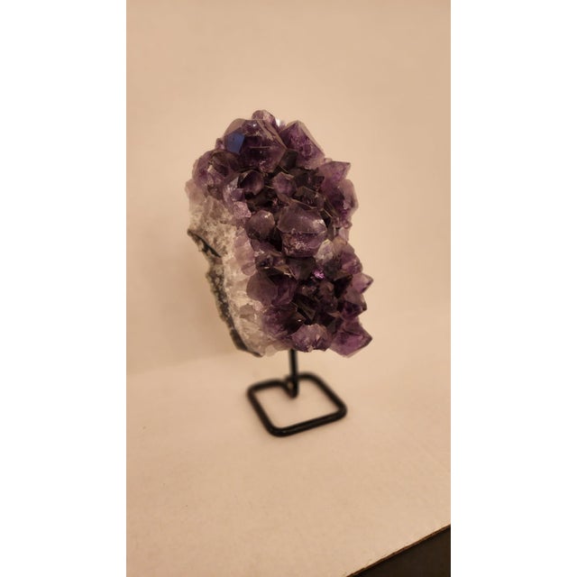 Modern Mid 19th Century Amethyst Cluster on Stand For Sale - Image 3 of 7