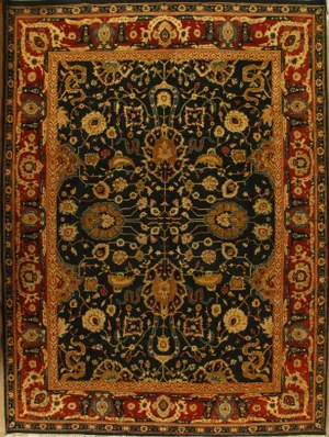Hand-Knotted Indian Agra Rug - 9′2″ × 12′8″