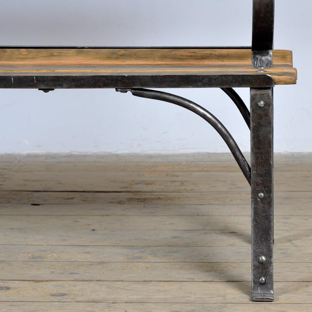 Riveted Iron Park Bench, 1920s For Sale - Image 6 of 13