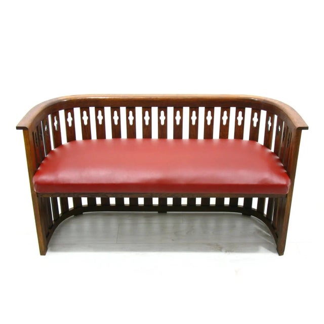 Viennese Arts & Crafts Oak Sofa and Chair, 1920s, Set of 2 For Sale - Image 4 of 15