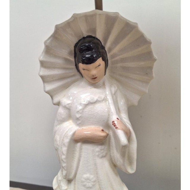 Vintage Mid-Century Blanc De Chine Figural Table Lamps - Pair For Sale - Image 12 of 15