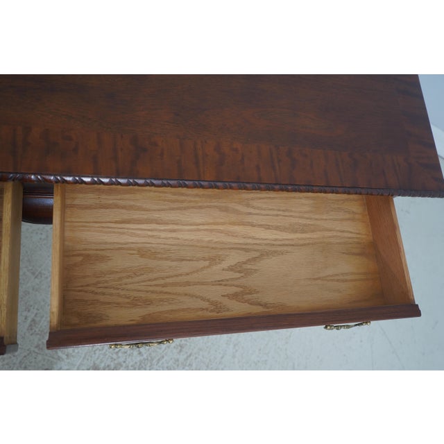Century Furniture Century Queen Anne Mahogany Banded Two Drawer Console Table For Sale - Image 4 of 17