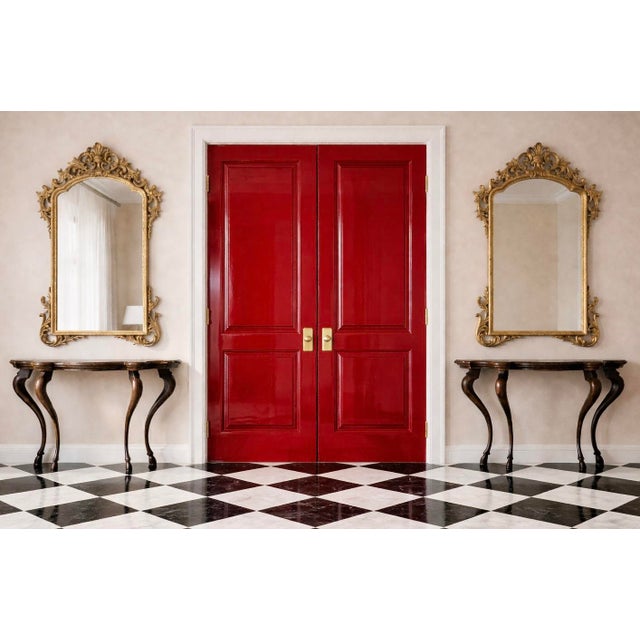 1970s Italian Carved Pine French Louis XV Style Console Tables W/ Hooves - Pair For Sale In Atlanta - Image 6 of 7