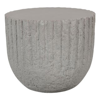 Cove Cement Round Outdoor Side Table For Sale