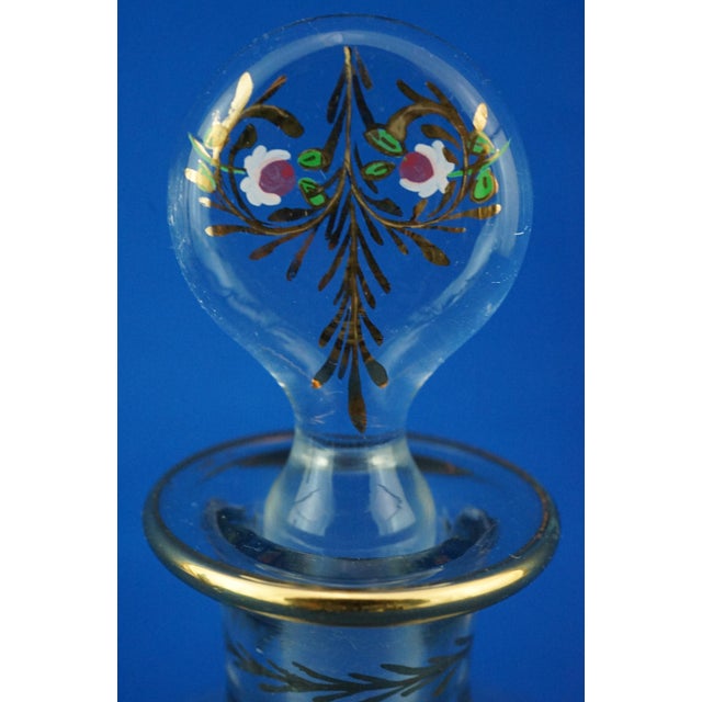 Antique Crystal Decanter Bottle with Gold Decorations by Ludwig Moser, 1890s For Sale - Image 9 of 18