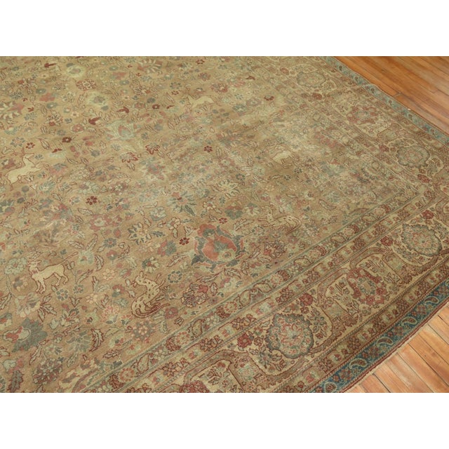 Pictorial Persian Tabriz Rug rug no.9868 For Sale - Image 9 of 13