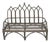 Authentic McGuire Vintage Rattan Bench, Cathedral Gothic Style For Sale