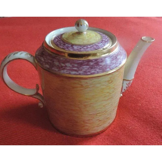 18th Century 18th Century French Empire Chanou Old Paris Porcelain Imitate Stone Tea Pot For Sale - Image 5 of 10