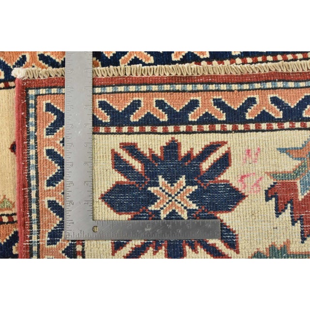 Kazak Rug 6’1” X 9’3” Red Wool Tribal Hand-Knotted Oriental Carpet For Sale - Image 12 of 12