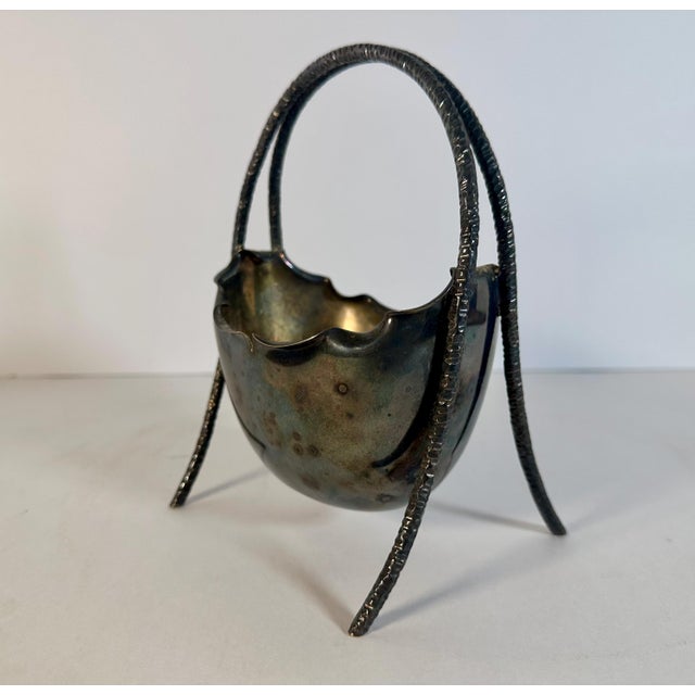 19th Century 19th Century Hukin & Heath Silver Plated Basket: Christopher Dresser Design For Sale - Image 5 of 10