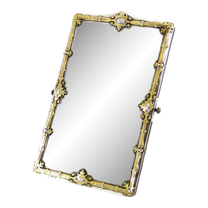 1850 XIX Gem Sterling Silver, Partly Gilt Victorian Mirror