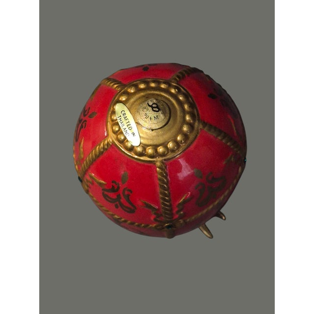 Late 20th Century Late 20th Century Franklin Mint House of Faberge Imperial Porcelain Red Gilded Jeweled Egg For Sale - Image 5 of 7